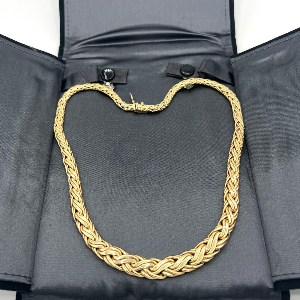 Tiffany & Co. Vintage 14K Yellow Gold Russian Weave Byzantine Necklace. 31.71 g.